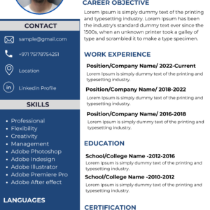 Dubai Resume Template – Clean Corporate Style
