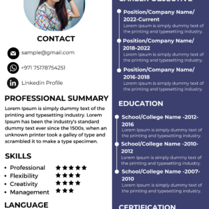 Dubai Resume Template – Executive Presence