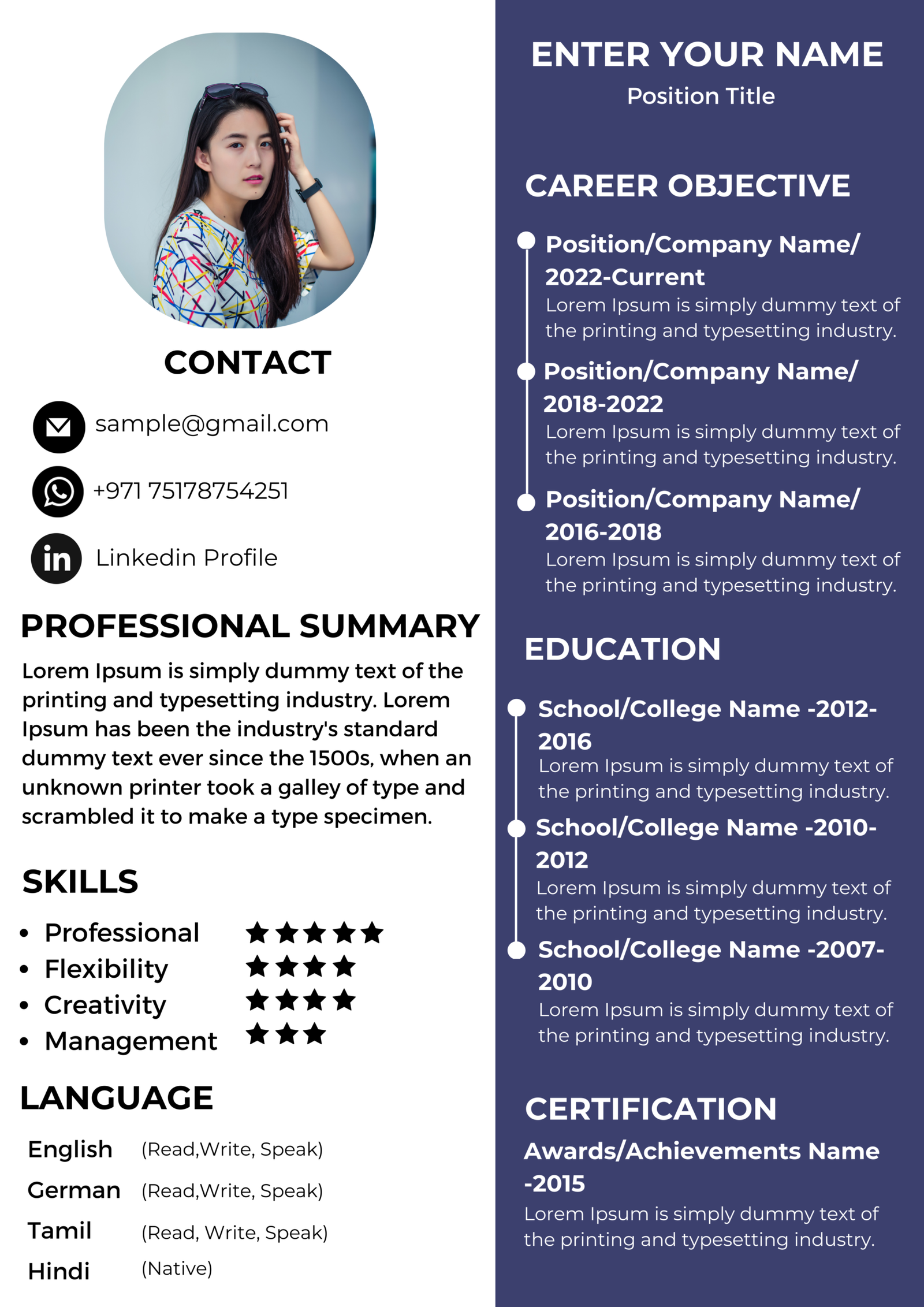 Dubai Resume Template – Executive Presence