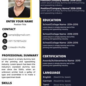 Dubai Resume Template – Elegant Simple Design