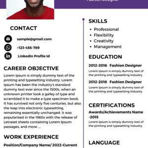 Dubai Resume Template – Clean Sectioned Design