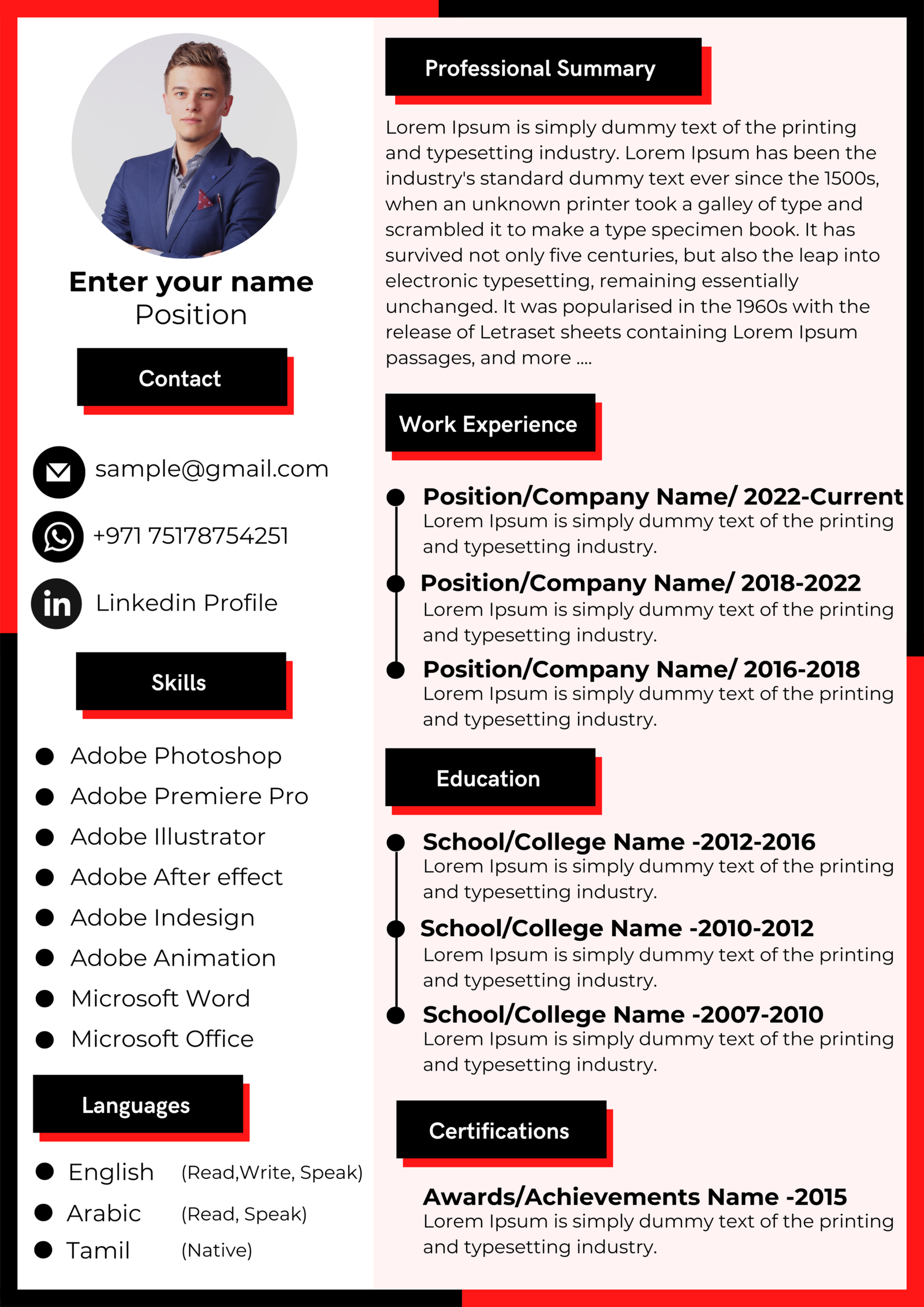 Dubai Resume Template – Achievement Focused