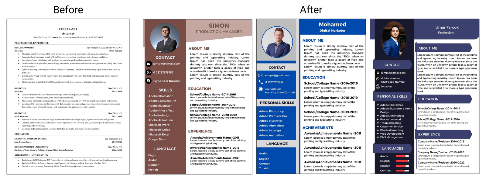 Resume Templates Format