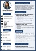 Financial Analyst Resume Template Dubai 2026 — Structured Two-Column | Canva Editable ATS-Friendly