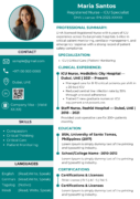 Nurse Resume Template Dubai 2026 — Clean Clinical Sidebar | Canva Editable ATS-Friendly