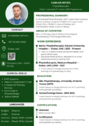 Physiotherapist Resume Template Dubai 2026 — Allied Health | Canva Editable ATS-Friendly