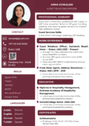 Hotel Manager Resume Template Dubai 2026 — Elegant Warm | Canva Editable ATS-Friendly