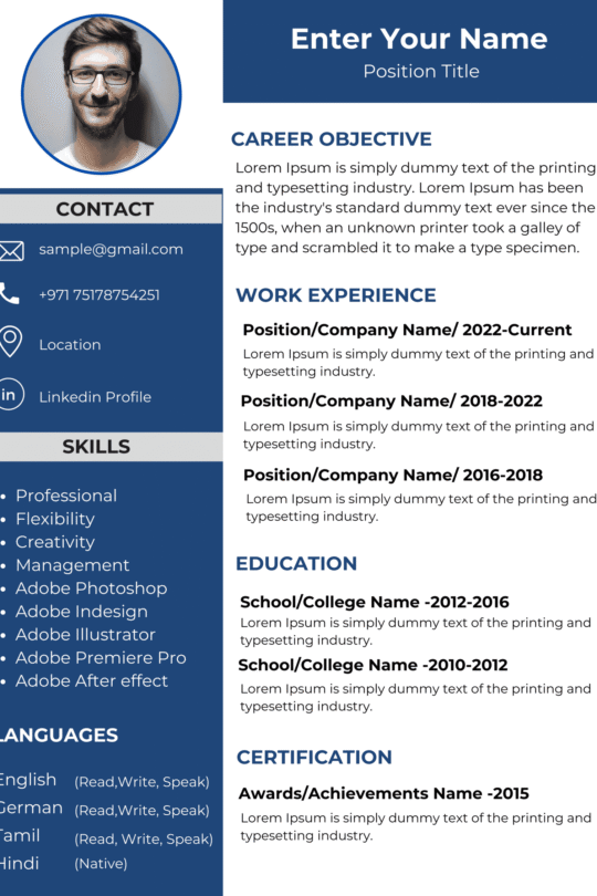 Dubai Resume Template – Clean Corporate Style