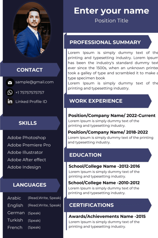 Dubai Resume Template – Strong Summary Layout