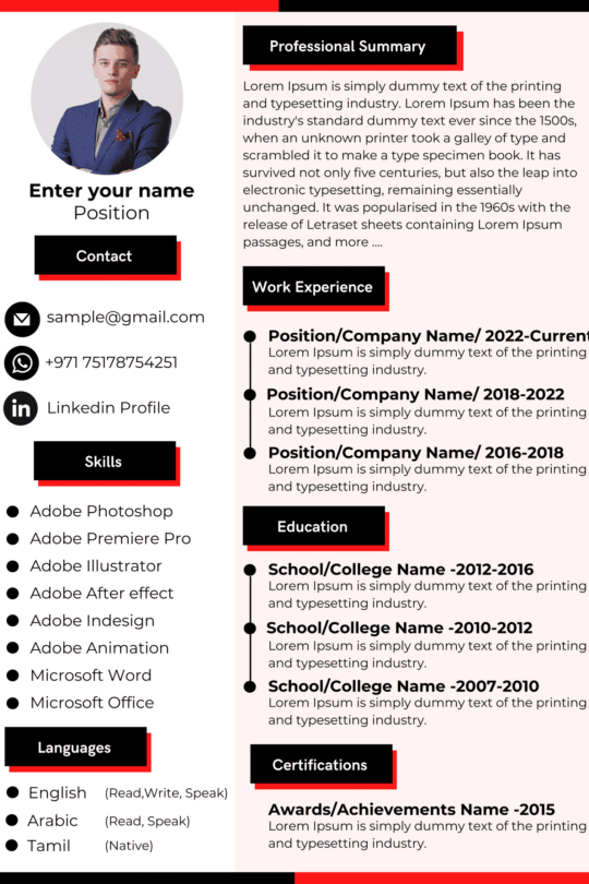 Dubai Resume Template – Achievement Focused