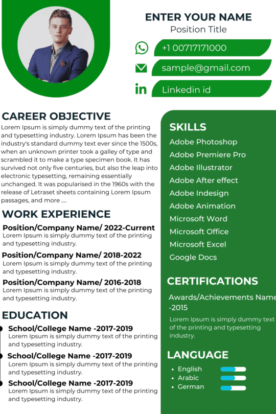 Dubai Resume Template – Versatile Professional CV